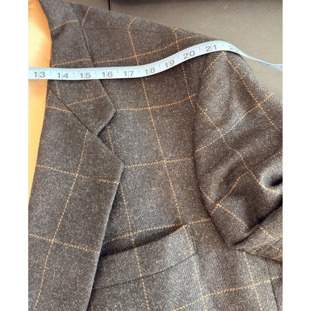 Oscar de la Renta Blazer Men's Charcoal Gray Plaid Sports Coat Work Preppy 48L